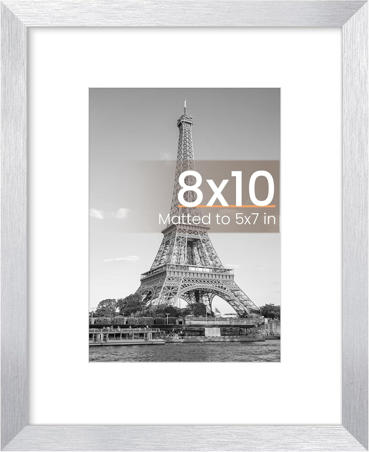 upsimples 8x10 Picture Frame, Display Pictures 5x7 with Mat or 8x10 Without Mat, Wall Hanging Photo Frame, Black, 1 Pack