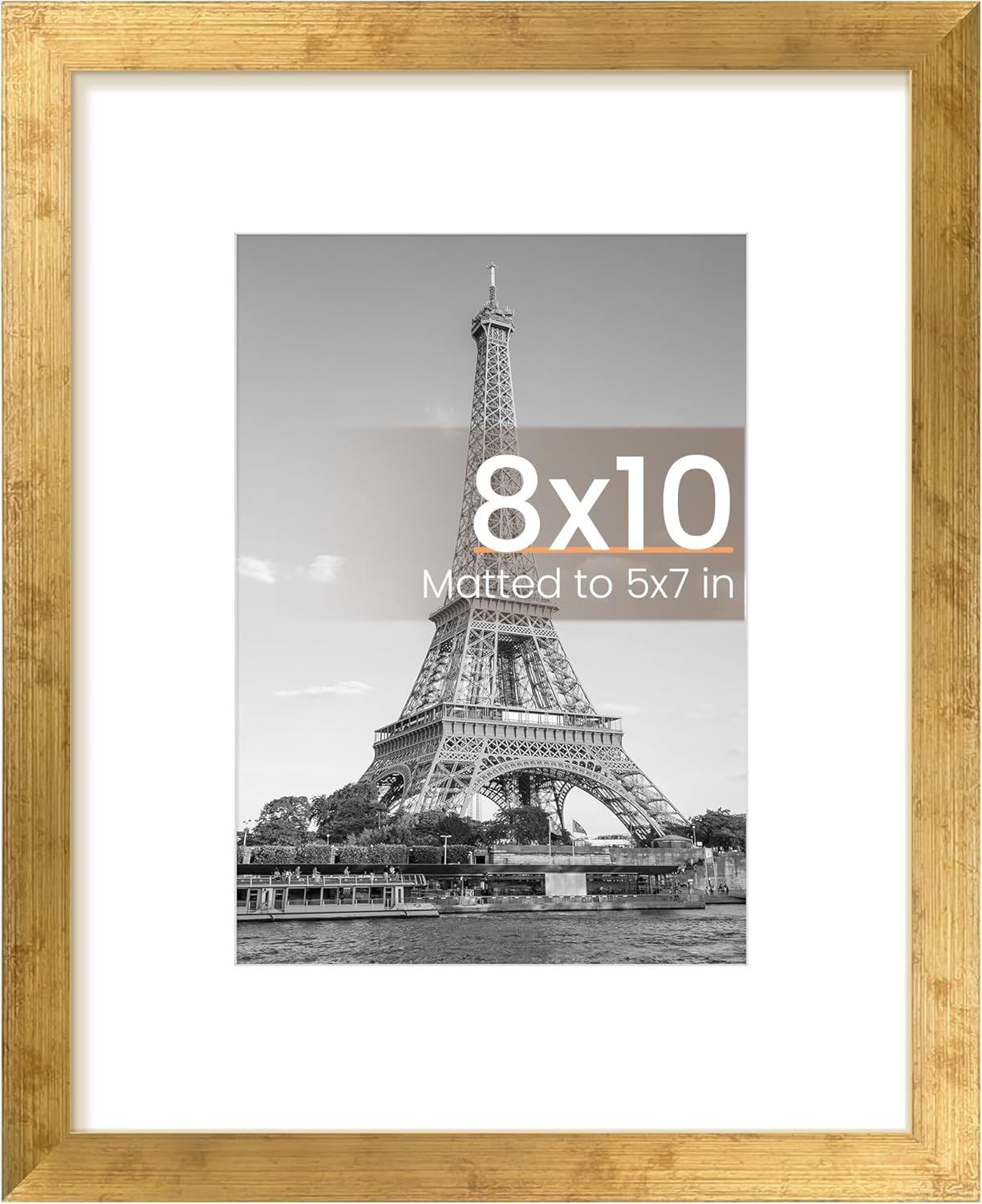 upsimples 8x10 Picture Frame, Display Pictures 5x7 with Mat or 8x10 Without Mat, Wall Hanging Photo Frame, Black, 1 Pack