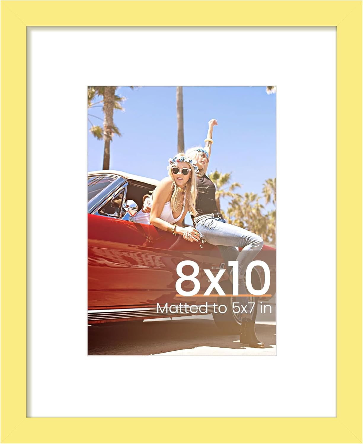 upsimples 8x10 Picture Frame, Display Pictures 5x7 with Mat or 8x10 Without Mat, Wall Hanging Photo Frame, Black, 1 Pack