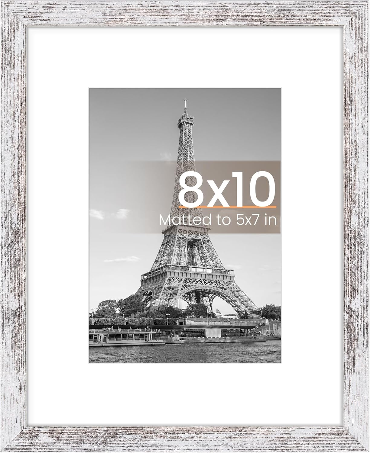 upsimples 8x10 Picture Frame, Display Pictures 5x7 with Mat or 8x10 Without Mat, Wall Hanging Photo Frame, Black, 1 Pack