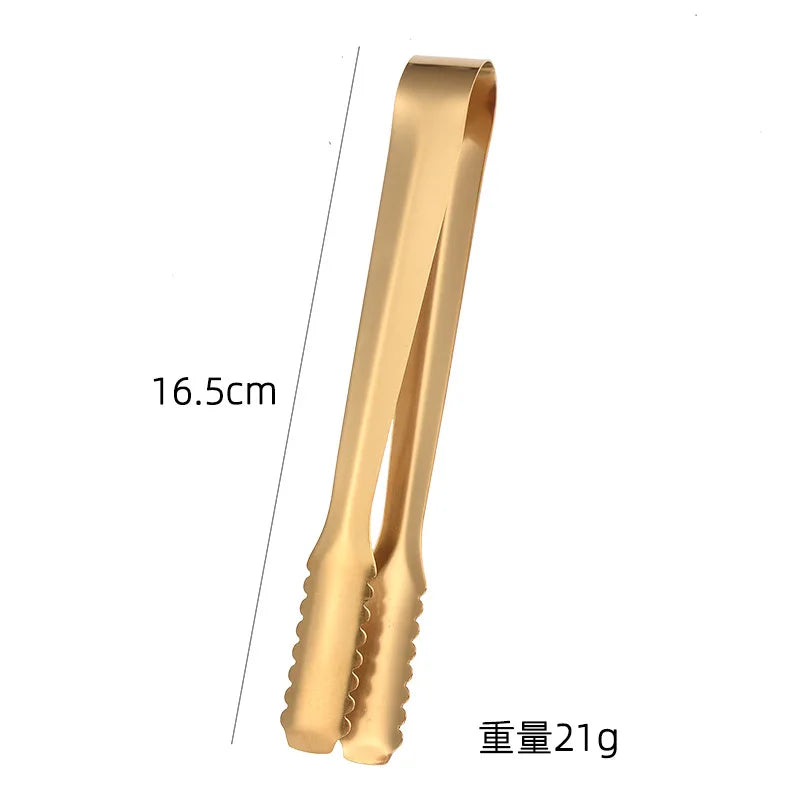 Stainless Steel Ice Tongs Coffee Sugar Cubes Small Clips BBQ Meat Tong BBQ Bread Food Clamp Wedding Birthday Party Kitchen Tools