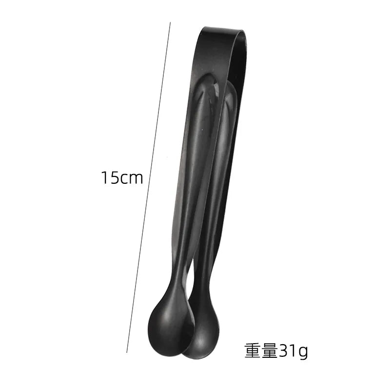 Stainless Steel Ice Tongs Coffee Sugar Cubes Small Clips BBQ Meat Tong BBQ Bread Food Clamp Wedding Birthday Party Kitchen Tools