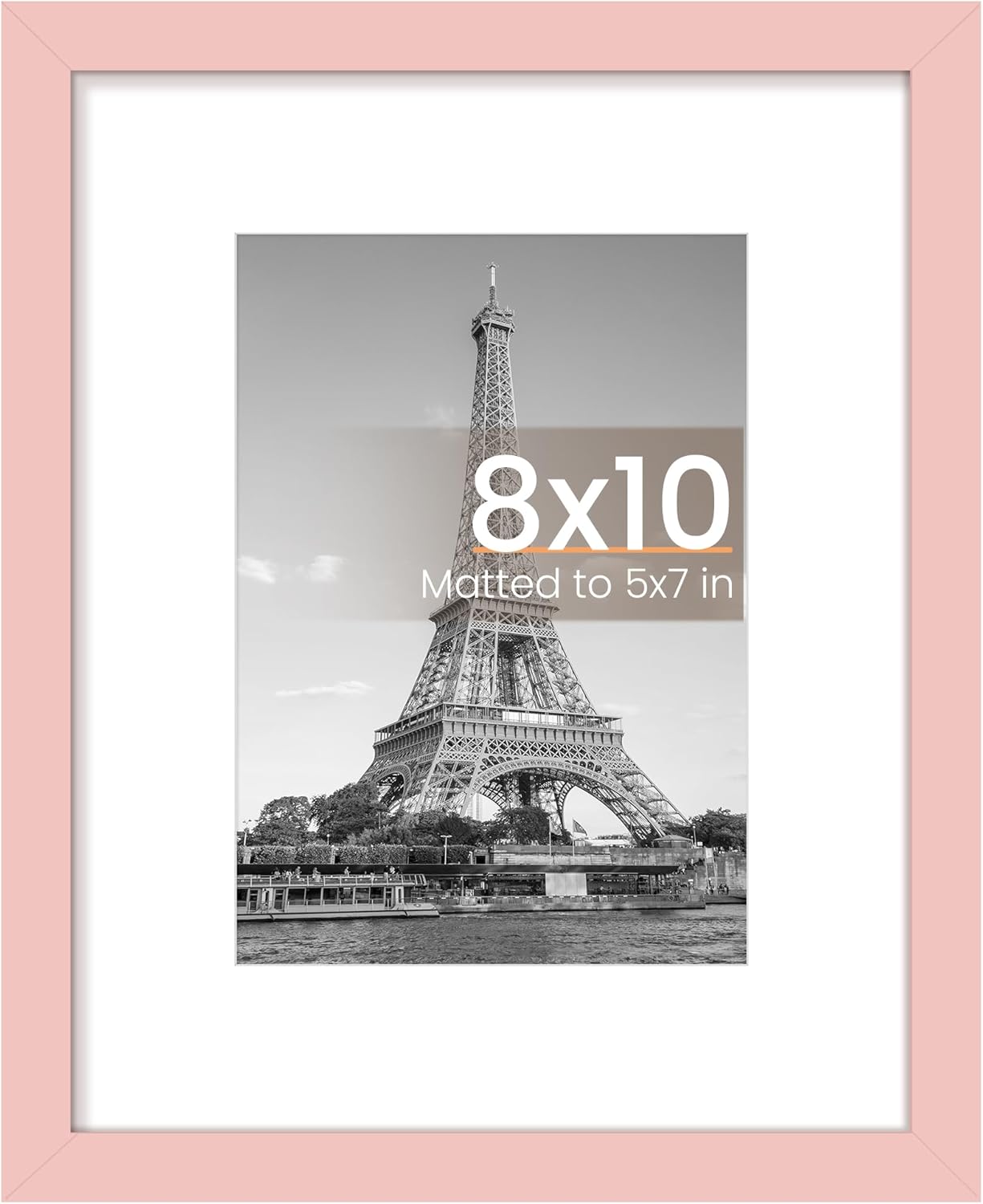 upsimples 8x10 Picture Frame, Display Pictures 5x7 with Mat or 8x10 Without Mat, Wall Hanging Photo Frame, Black, 1 Pack
