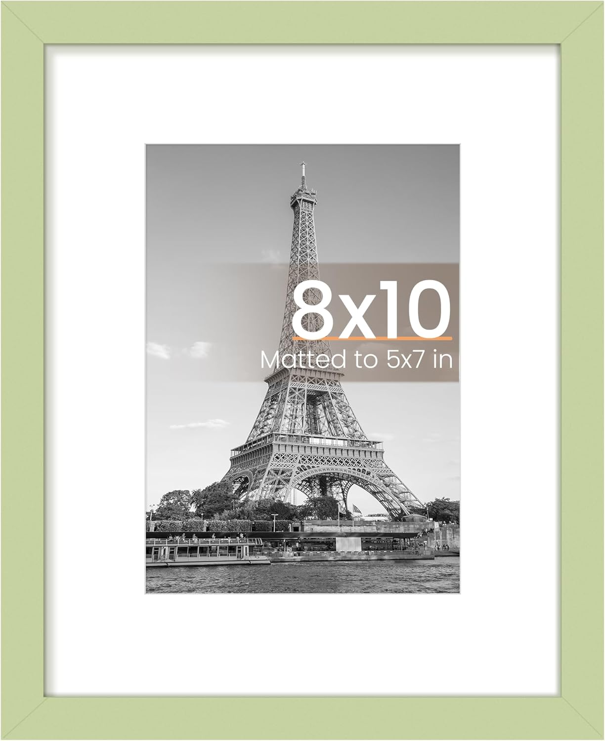 upsimples 8x10 Picture Frame, Display Pictures 5x7 with Mat or 8x10 Without Mat, Wall Hanging Photo Frame, Black, 1 Pack