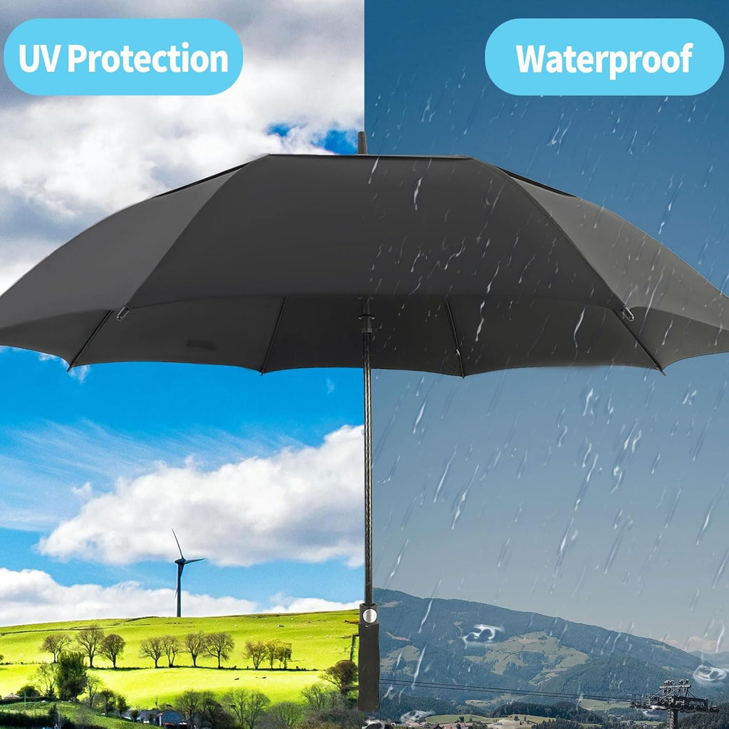 Automatic Open Extra Large Golf Umbrella Windproof Heavy Duty Large Umbrellas for Rain, Oversize Double Canopy Vented Stick Umbrellas for Golf and Outdoor Sports