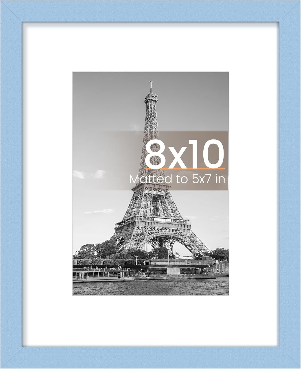 upsimples 8x10 Picture Frame, Display Pictures 5x7 with Mat or 8x10 Without Mat, Wall Hanging Photo Frame, Black, 1 Pack