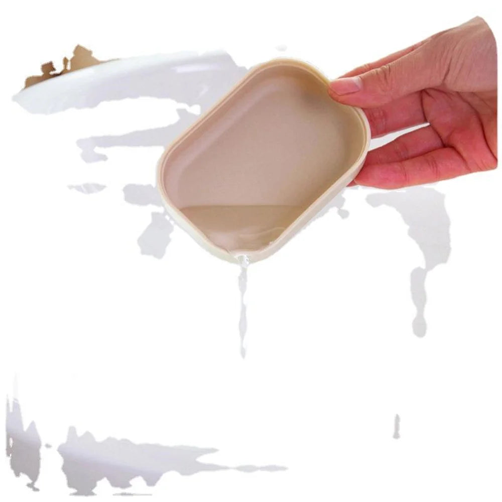 Portable Soap Dishes Double-layer Plastic Soap Box Household Bathroom Drain Soap Tray Bathroom Soap Box With Cover