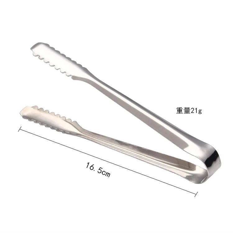 Stainless Steel Ice Tongs Coffee Sugar Cubes Small Clips BBQ Meat Tong BBQ Bread Food Clamp Wedding Birthday Party Kitchen Tools