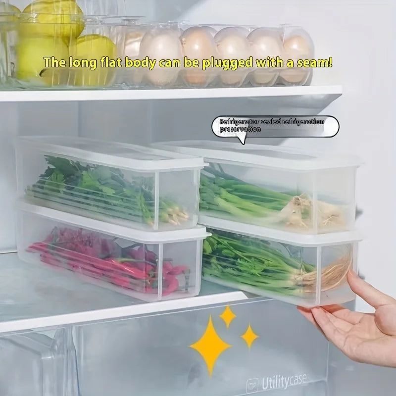 2pcs Refrigerator fresh-keeping storage box, fresh-keeping artifact,Small Food Preservation Boxes,Transparent Sealed Storage Box